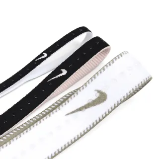 【NIKE 耐吉】頭帶 Flex Headbands 白 粉紅 綠 矽膠止滑 防滑 運動頭帶 寬版 3入裝(N101193367-1OS)