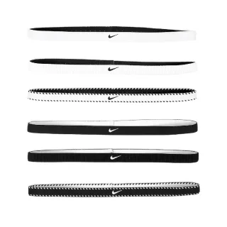 【NIKE 耐吉】頭帶 Flex Headbands 白 黑 止滑 防滑 運動 基本款 6入裝(N101192718-9OS)