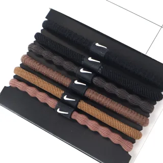 【NIKE 耐吉】髮圈 Flex Hair Ties 黑 棕 咖啡 髮帶 綁頭髮 6入裝(N100919420-5OS)