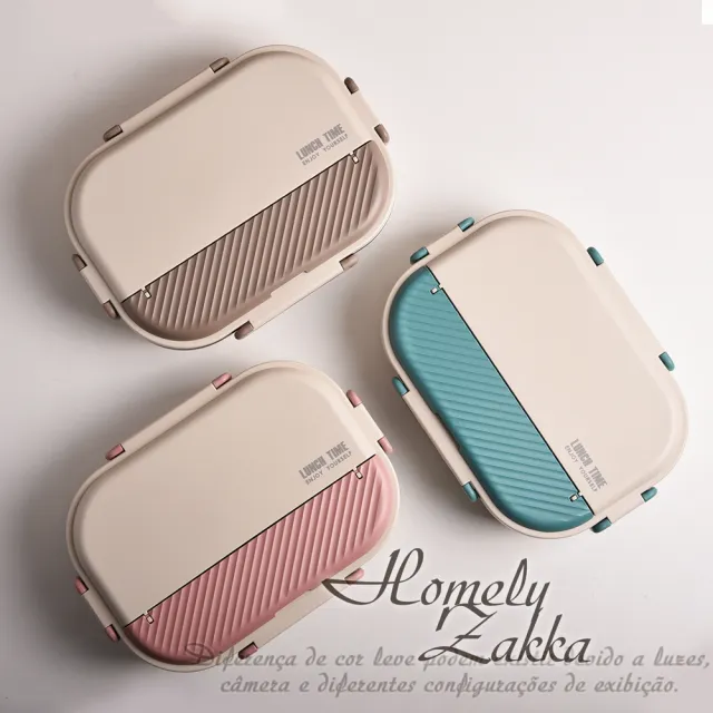 【Homely Zakka】可微波超大容量不鏽鋼分隔保溫便當盒四格 附餐具+湯碗 1入組(微波爐加熱  減脂便當盒)