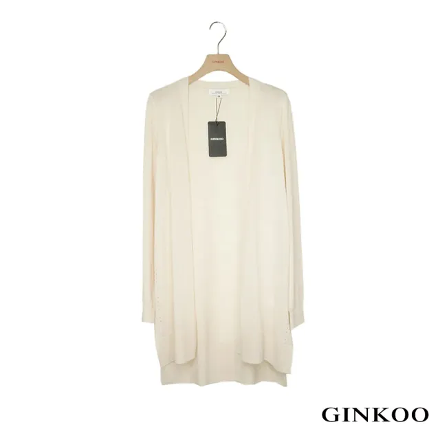 【GINKOO 俊克】後車線針織長罩衫