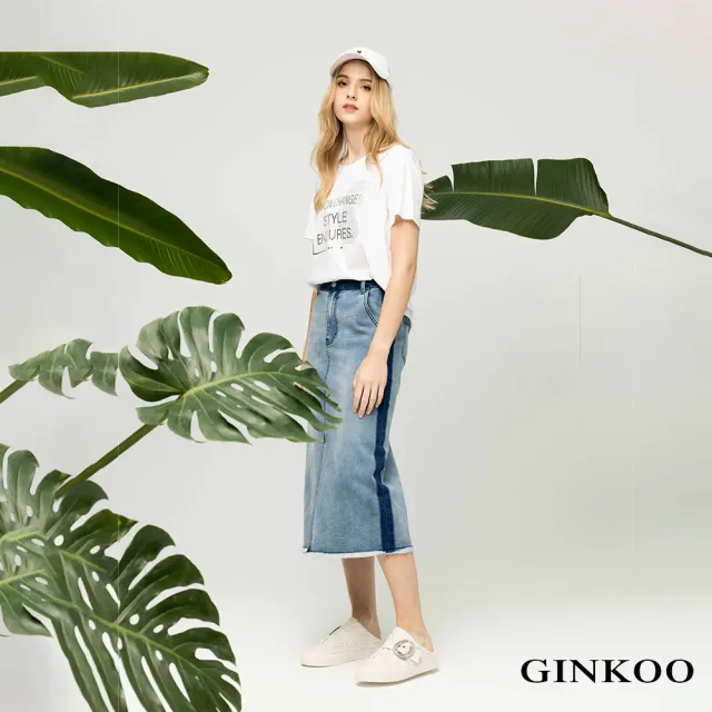 【GINKOO 俊克】金屬感字體上衣