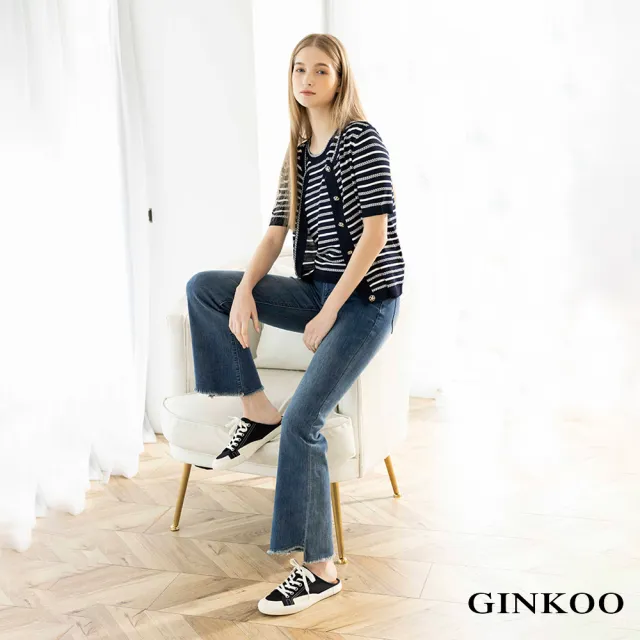 【GINKOO 俊克】條紋針織背心(其他規格)