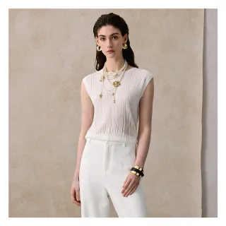 【EPISODE】氣質修身透膚網紗無袖針織衫E53502（白）