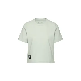 【Mammut 長毛象官方直營】Massone T-Shirt Cropped Patch 有機棉短版短袖T恤 鼠尾草銀綠 女款 #1017-05180