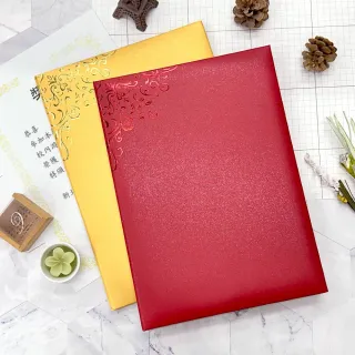 【SEASON 四季紙品禮品】A4證書獎狀夾(紅 金 精裝 畢業證書夾 聘書夾 結婚證書 ZK007-03~04)