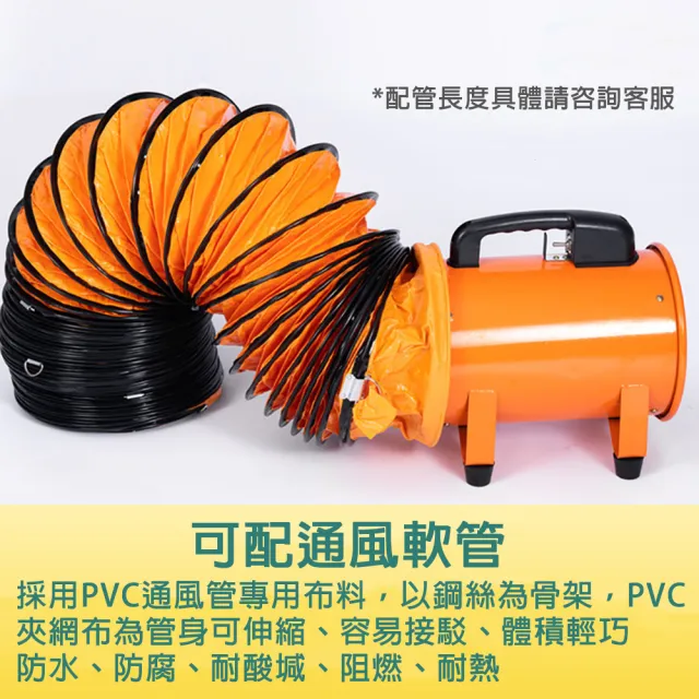 【巧可】10寸戶外工業風扇 鼓風機 排風扇 10寸5米延長帆布通風伸縮管套裝組