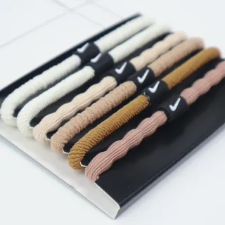 【NIKE 耐吉】髮圈 Flex Hair Ties 白 棕 咖啡 杏色 粉紅 髮帶 綁頭髮 6入裝(N100919420-2OS)