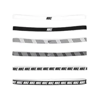 【NIKE 耐吉】頭帶 Flex Headbands 白 黑 條紋 止滑 防滑 運動 基本款 6入裝(N101193018-9OS)