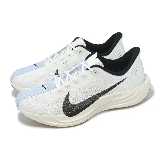 【NIKE 耐吉】慢跑鞋 Pegasus Plus 男鞋 白 黑 藍 回彈 氣墊 針織 緩震 運動鞋(FQ7262-101)