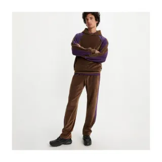 【LEVIS 官方旗艦】Gold Tab金標系列 男款 寬鬆版撞色拼接棉褲 / 柔順精梳棉 / 咖啡紫 熱賣單品 A5700-0000