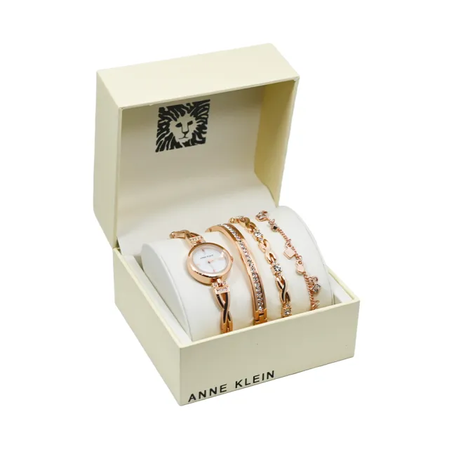 【ANNE KLEIN】母親節 送禮 時尚造型閃耀手錶x手鍊禮盒組(多款可選)