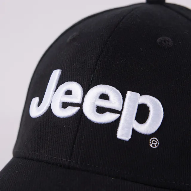 【JEEP】百搭立體刺繡LOGO棒球帽(黑色)