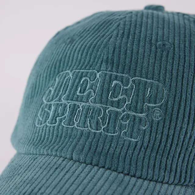 【JEEP】燈心絨刺繡LOGO棒球帽(藍綠色)