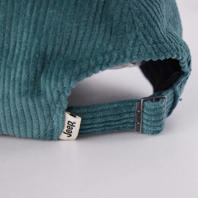 【JEEP】燈心絨刺繡LOGO棒球帽(藍綠色)