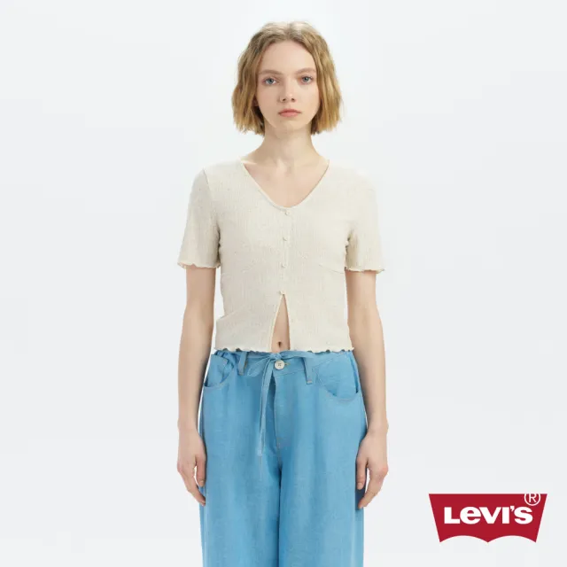 【LEVIS】女款 開襟領襯衫 麻質襯衫 SUMMER HOLIDAY系列 涼爽罩衫 上衣 熱賣單品 003HZ-0001