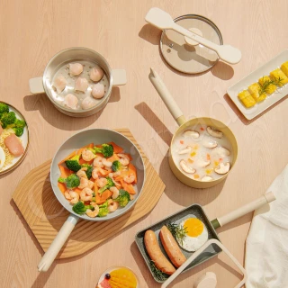 【Taste Plus】悅味KIDS親子鍋系列 炒鍋+奶鍋+玉子燒鍋 三件組(IH爐可用鍋)