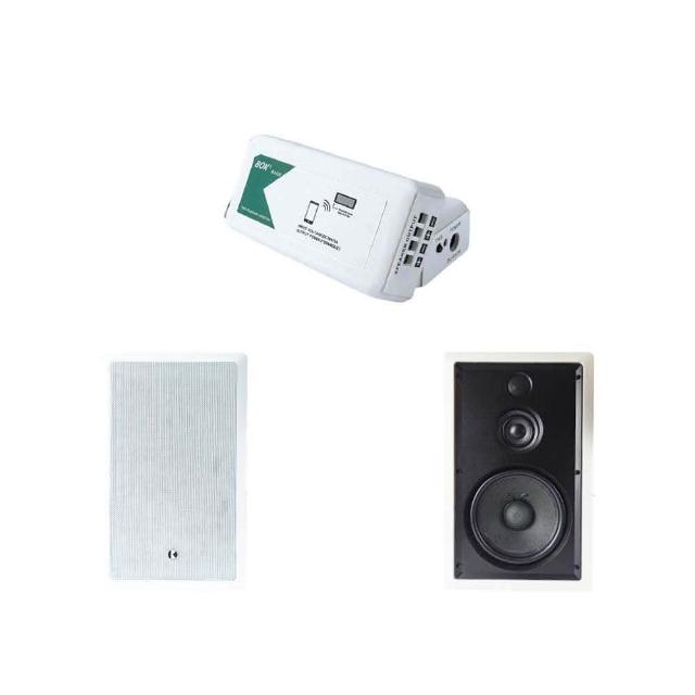 【BOK】BA220 TWS藍牙小擴大機及IK-228  8吋方形三音路崁頂喇叭2支套組含MKL N60喇叭線20米