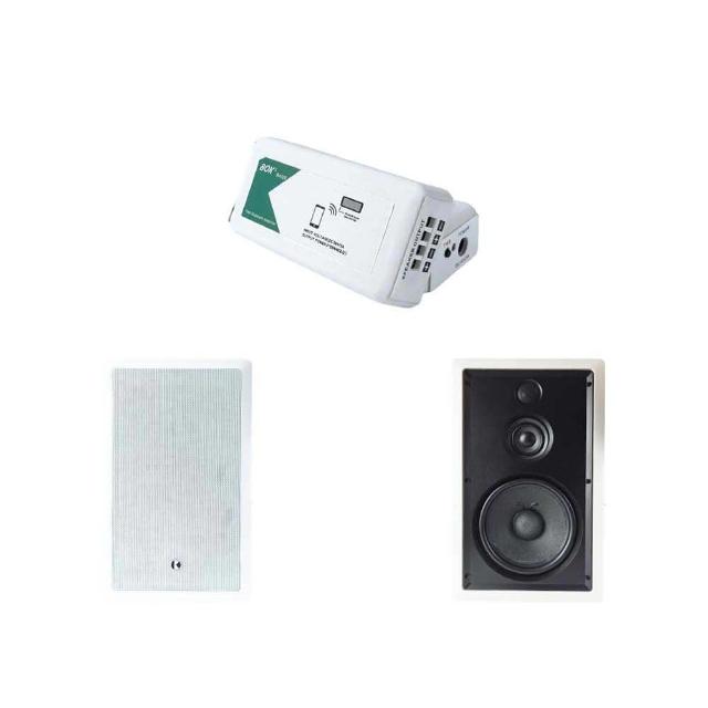 【BOK】BA220 TWS藍牙小擴大機及IK-208 8吋方形二音路崁入式喇叭2支套組含MKL N60喇叭線20米