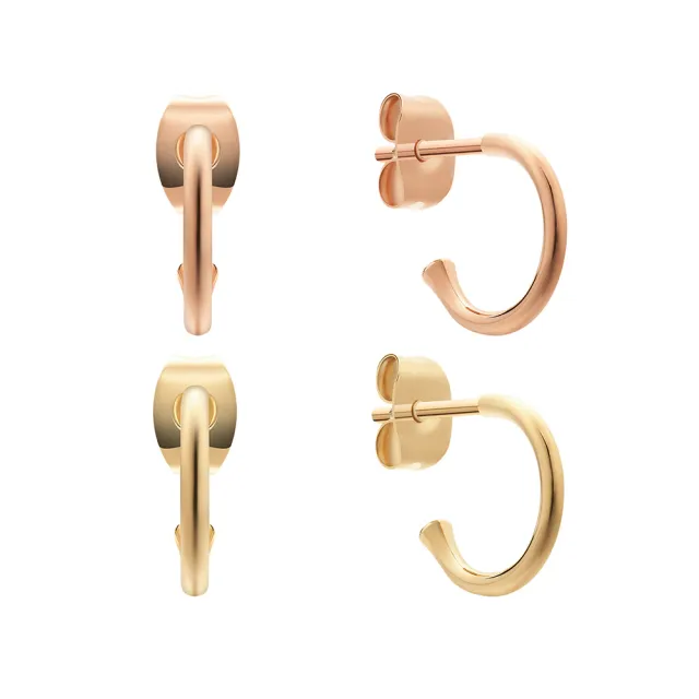 【Daniel Wellington】DW 串飾 Charms 密語系列 C 型耳環-單入(兩色任選)