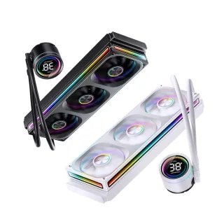 【JONSBO 喬思伯】TH360 全幅式無限鏡一體扇液晶水冷 黑/白 TDP:300W 5年保(高彩液晶/漏液賠償)