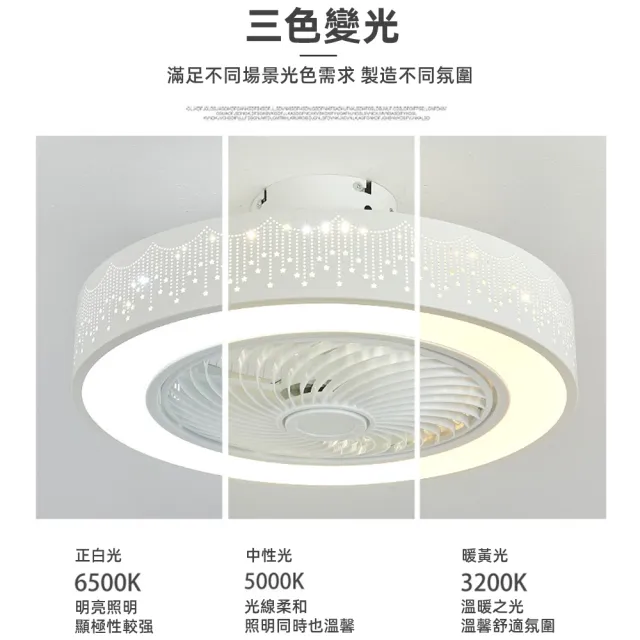 【XINGMU 興沐】臥室超薄隱形風扇燈吸頂led電風扇(多檔調速/廣域吹風/智慧定時)
