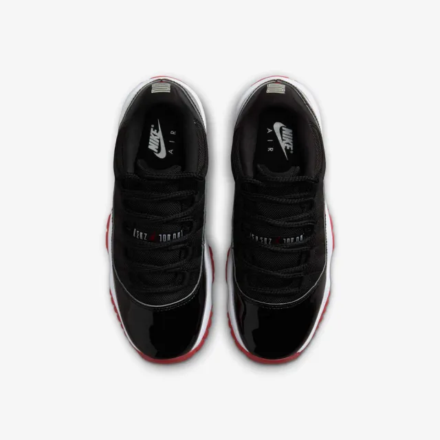【NIKE 耐吉】休閒鞋 Air Jordan 11 Low Bred GS 2025 經典回歸 黑白紅 女鞋 大童 FV5121-006