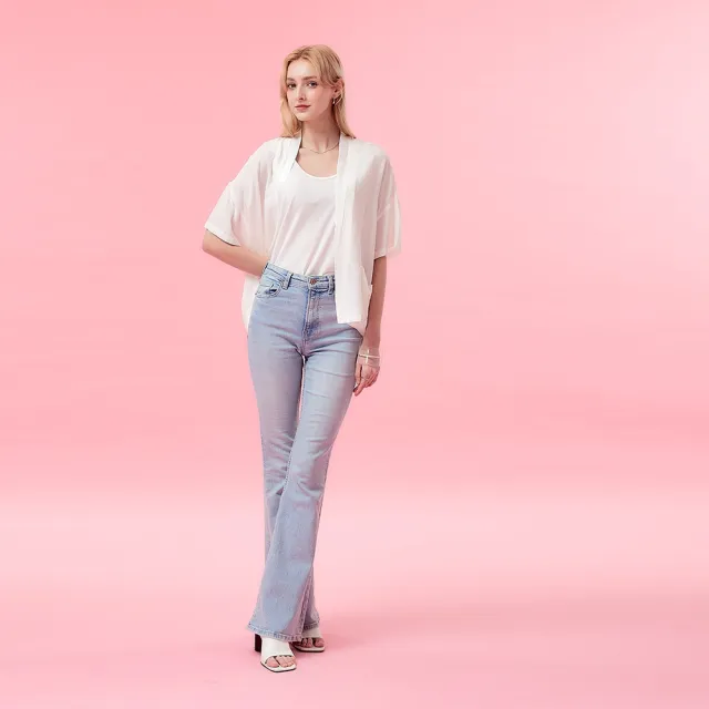 【ICHE 衣哲】Cop.Copine法式輕盈嫘縈寬鬆短袖罩衫外套