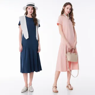 【en-suey 銀穗】網路限定下擺斜切剪接A-line洋裝-女