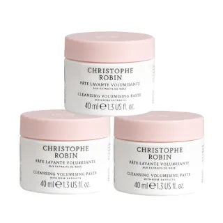 【Christophe Robin】玫瑰豐盈淨化髮泥40ml×3(深層潔淨毛孔 補充養分 強化髮根)