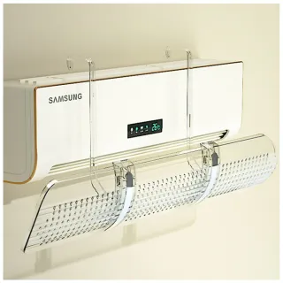 【Kyhome】透明伸縮式空調冷氣擋風板 180°調節 防直吹 冷氣導風板 出風口導風罩