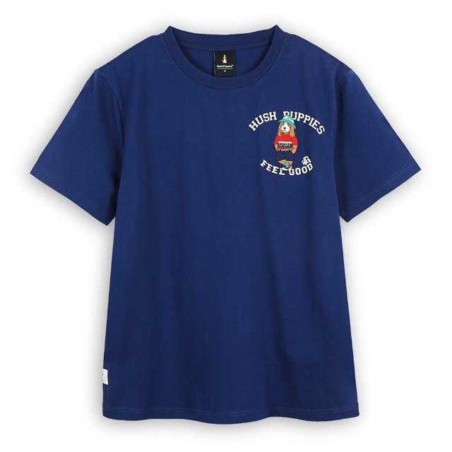 【Hush Puppies】男裝 T恤 精緻美式休閒狗T恤(深藍 / 53111110)