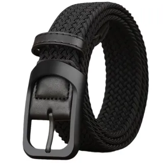 【休閒時尚】自由調節編織腰帶(皮帶 男士 針扣 彈力 百搭 學生 外出 穿搭 無孔設計 耐磨 堅固  合金扣頭)