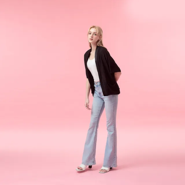 【ICHE 衣哲】Cop.Copine法式輕盈嫘縈寬鬆短袖罩衫外套