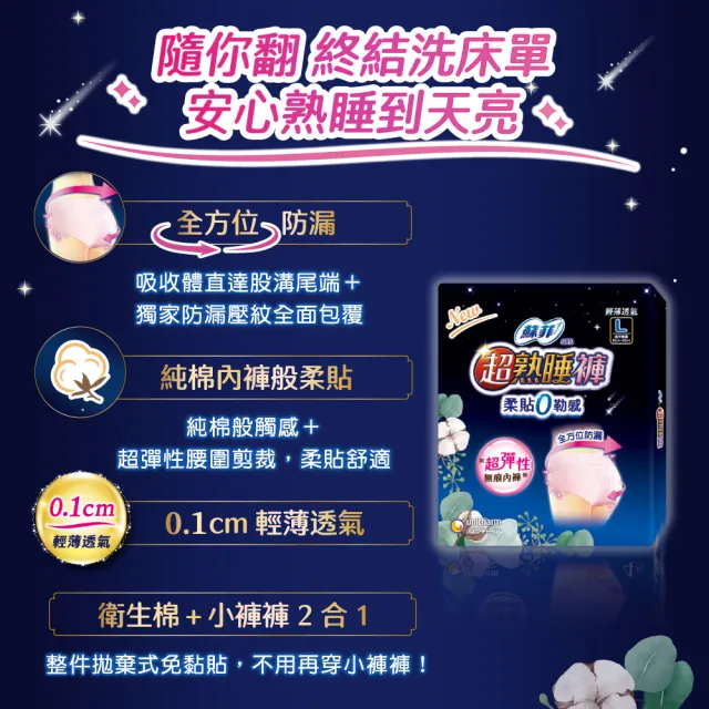 【Sofy 蘇菲】超熟睡褲型衛生棉草本抑菌款箱購M/L/XL(14包)
