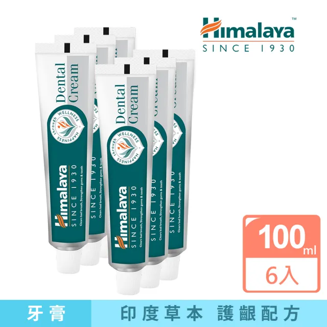 【Himalaya 喜馬拉雅】原廠草本牙膏100gX6入(草本/護齦配方)