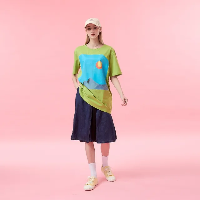 【ICHE 衣哲】Cop.Copine法式時尚休閒數位印花造型長版上衣