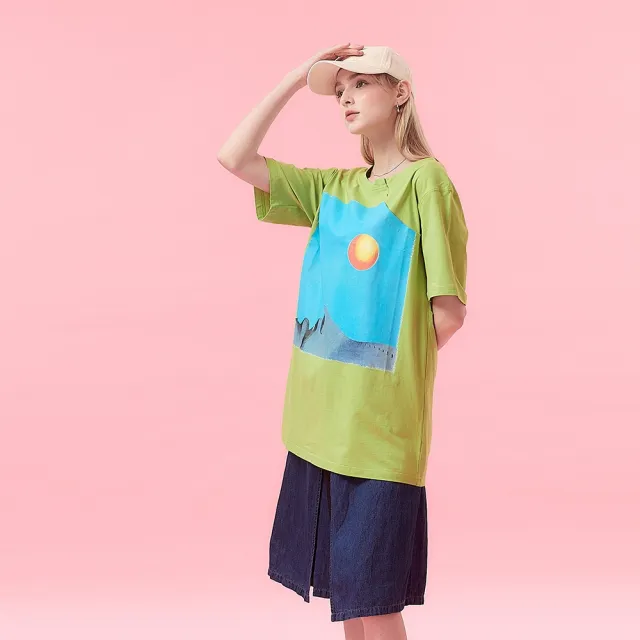 【ICHE 衣哲】Cop.Copine法式時尚休閒數位印花造型長版上衣