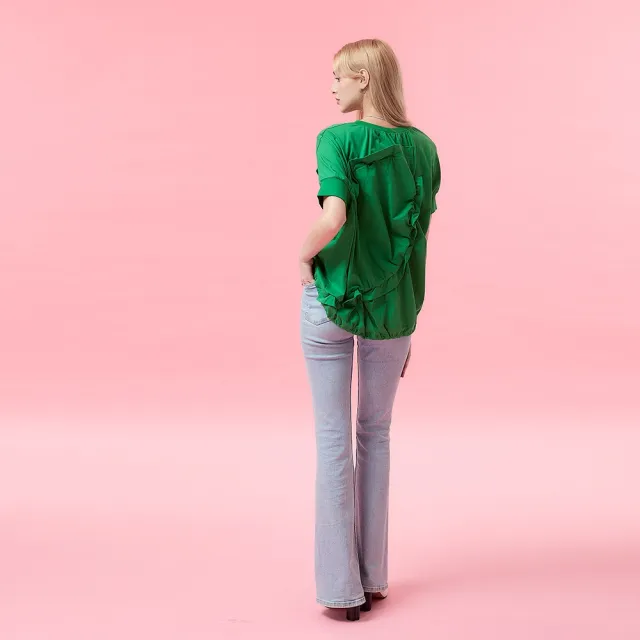 【ICHE 衣哲】Cop.Copine法式設計款手工拼接不規則輪廓造型上衣