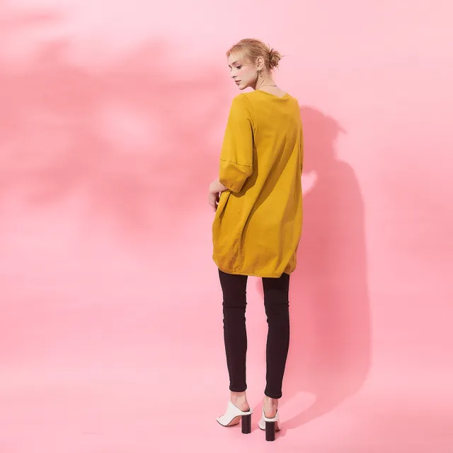 【ICHE 衣哲】Cop.Copine法式簡約繭型空氣感造型長版上衣洋裝(兩穿)