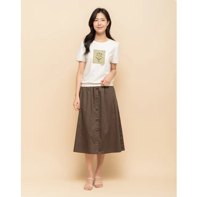 【perng yuh 芃諭名品】花卉植然 刺繡 縮口 T恤(2025 SS Collection|4A春夏新品上市)