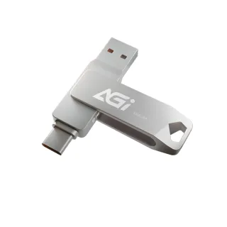 【AGI】UE138A 128GB 金屬雙頭隨身碟(USB 3.2｜Type-C & Type-A｜高速讀寫｜手機/筆電適用)