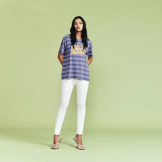 【ICHE 衣哲】Cop.Copine 法式休閒．條紋印花造型T恤上衣