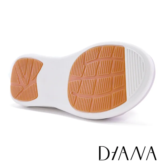 【DIANA】質感羊皮皺褶交叉厚底拖鞋(紫色)