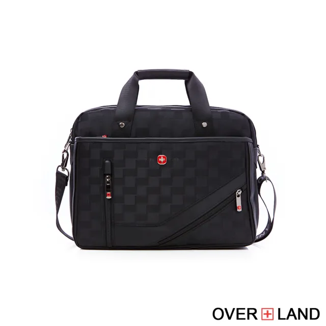 【OverLand】美式十字軍 - 格紋拼接公事包/電腦包/手提包(5793)