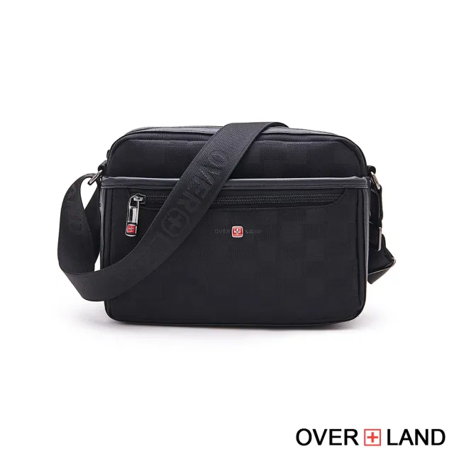 【OverLand】美式十字軍 - 格紋拼接斜背包-小/S(5086)