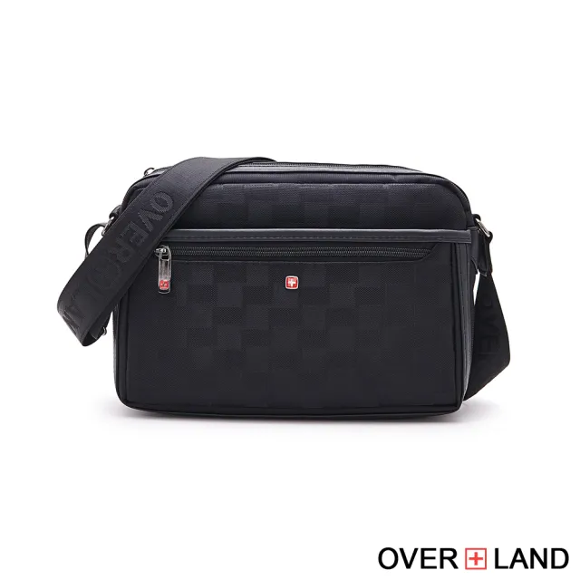 【OverLand】美式十字軍 - 格紋拼接斜背包-大/L(5089)