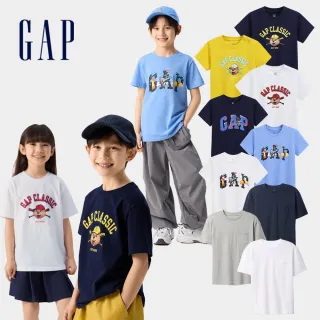 【GAP】兒童裝 Logo純棉小熊印花圓領短袖T恤-多款任選(767133&767159&646738)