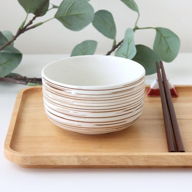 【Just Home】日式手刷燒陶瓷4.5吋湯碗-白波(350mL 可微波 碗 碗盤 盤 餐具 湯盤)