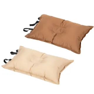 【Halo】戶外露營帳篷奶酪枕 自動充氣枕頭 高回彈海綿氣墊枕 輕量便攜旅行枕 折疊收納護頸枕 附收納袋